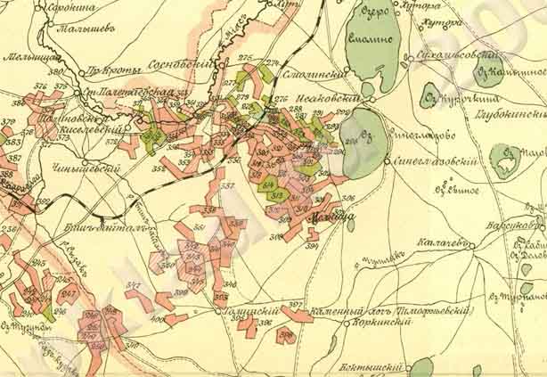 Карта Оренбургской Губернии. (Челяба-Троицк). Год издания неизвестен